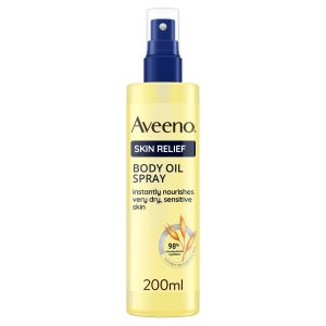 Aveeno Skin Relief body oil spray with oat oil and jojoba oil