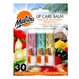 Malibu lip care balm spf 30 trio pack